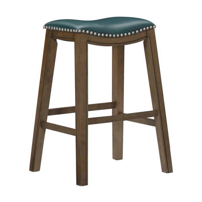 Ordway 29 Pub Height Stool, Green in Brown/Green - 5682GEN-29