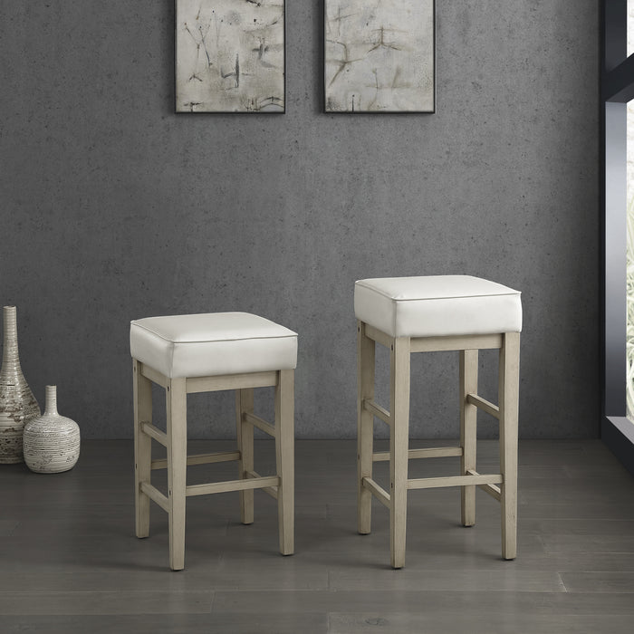 Pittsville Pub Height Stool in White/Beige - 5684WH-29