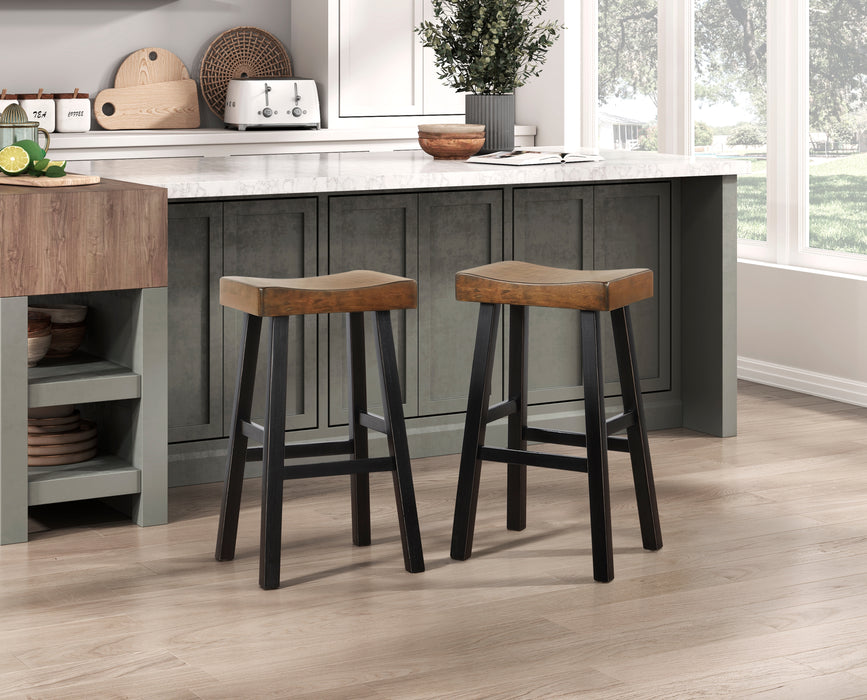 Caspian PUB HEIGHT STOOL in Black/Brown - 5687BTT-29