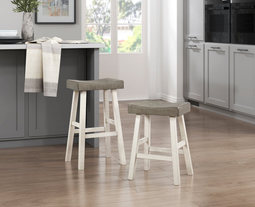 Caspian PUB HEIGHT STOOL in Brown/White - 5687WTT-29