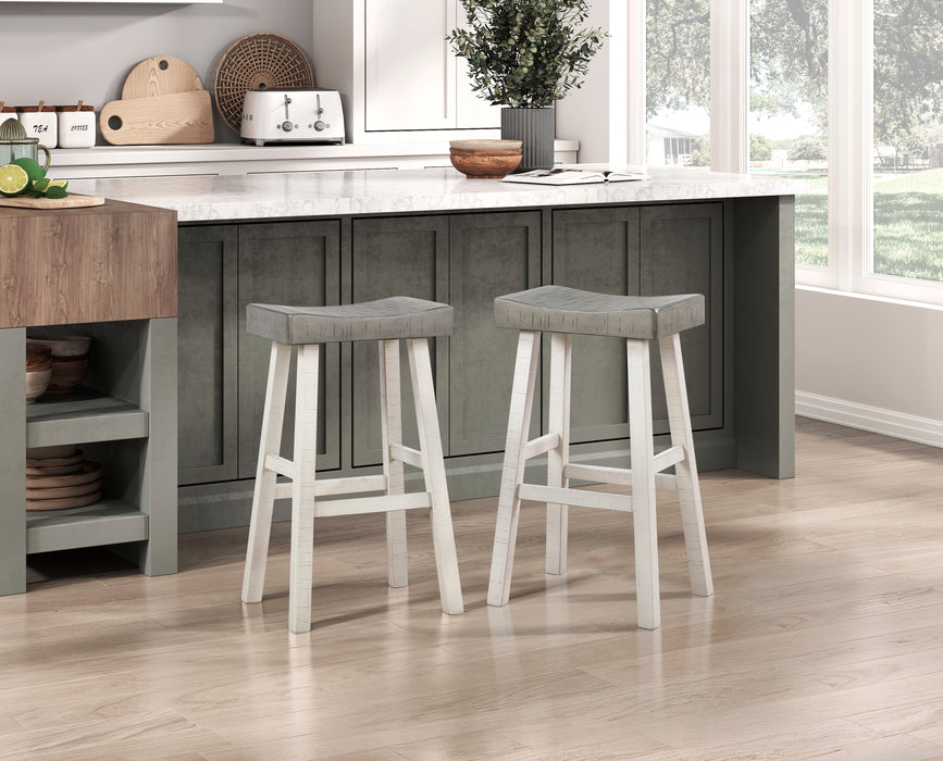 Caspian PUB HEIGHT STOOL in Brown/White - 5687WTT-29