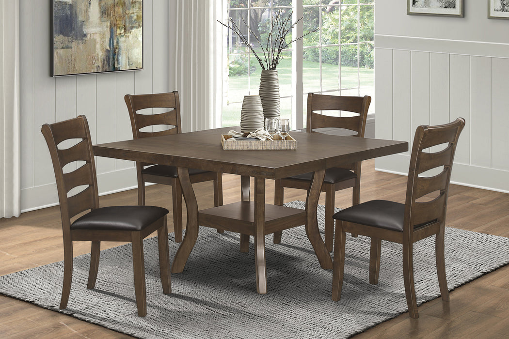 Darla Dining Table w/18" Butterfly Leaf, Mindy Veneer in Brown - 5712-54*