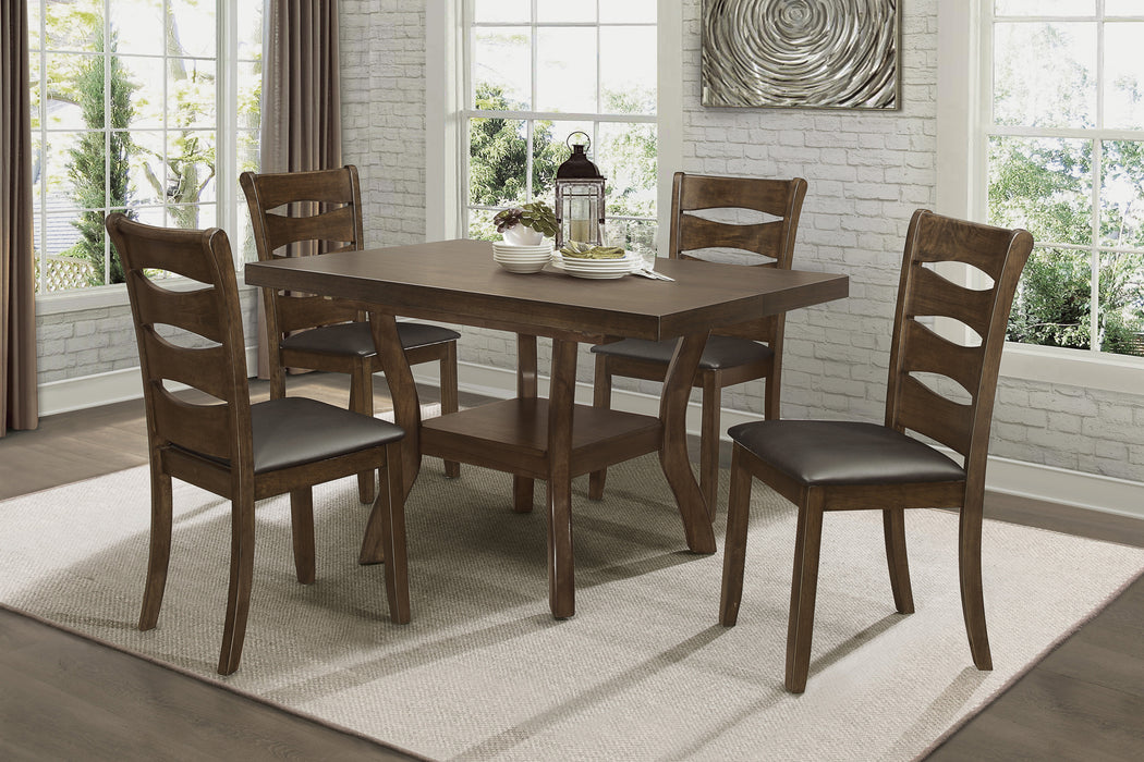 Darla Dining Table w/18" Butterfly Leaf, Mindy Veneer in Brown - 5712-54*