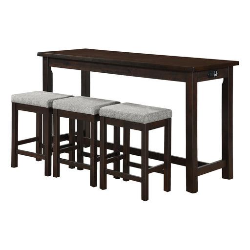 Connected 4-Piece Pack Counter Height Set in Espresso/Gray - 5713ES image