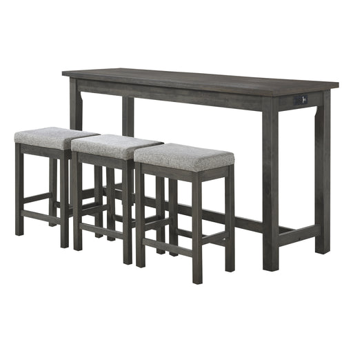 Connected 4-Piece Pack Counter Height Set in Gray - 5713GY image