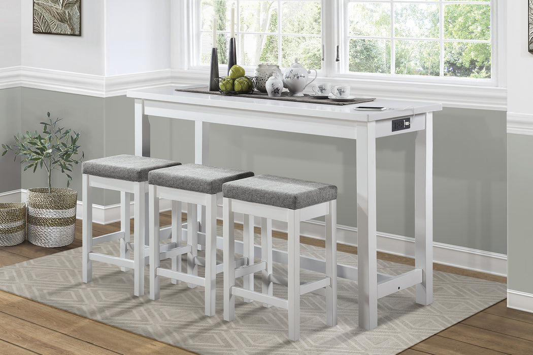 Connected 4-Piece Pack Counter Height Set in Gray/White - 5713WT