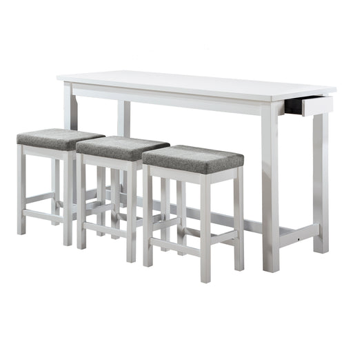 Connected 4-Piece Pack Counter Height Set in Gray/White - 5713WT image