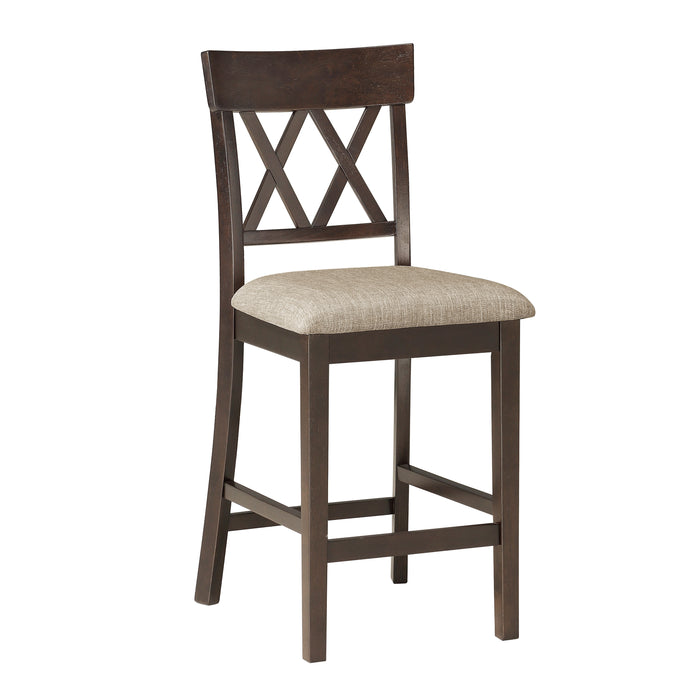 Balin Counter Height Chair, Double X Back in Brown - 5716-24S2