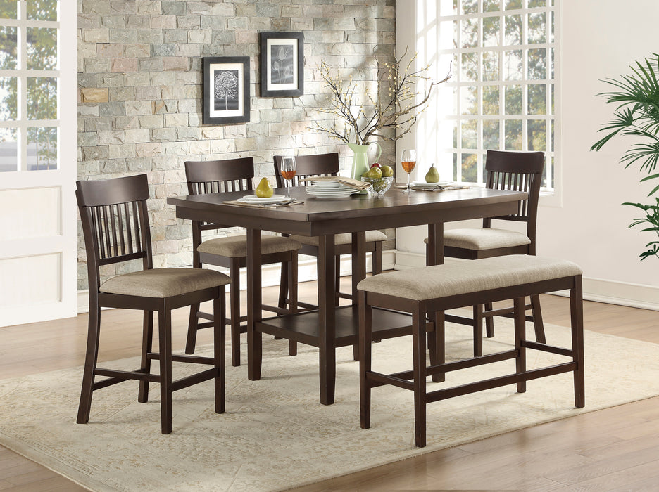 Balin Counter Height Table with Lazy Susan in Brown - 5716-36