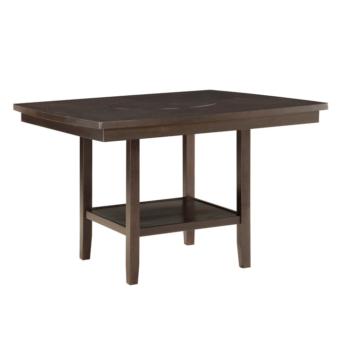 Balin Counter Height Table with Lazy Susan in Brown - 5716-36