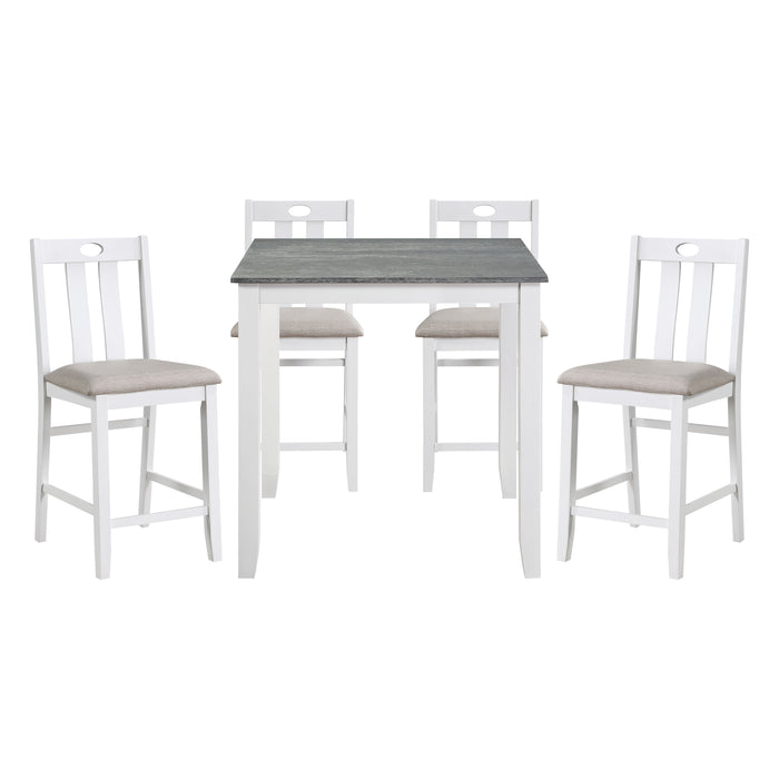 Lowell 5-Piece Pack Counter Height Set in Gray/White - 5744WH-36 image