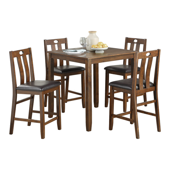 Weston 5-Piece Pack Counter Height Set in Brown - 5746-36