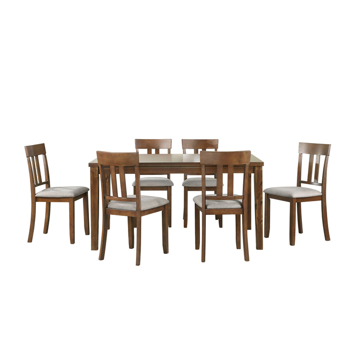 Prineville 7-Piece Pack Dinette Set in Cherry/Beige - 5762 image