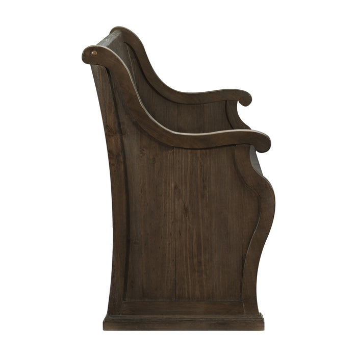 Gloversville Bench with Arms in Brown - 5799-14A