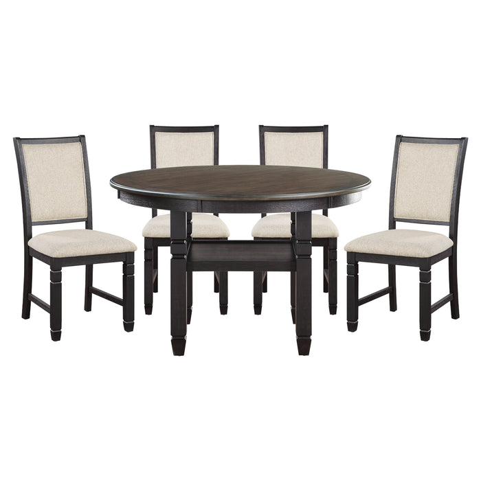 Asher 5pc Set (TB+4S) in Black/Beige/Brown - 5800BK-48RD*5 image