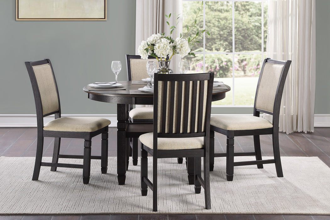 Asher Dining Table in Black/Brown - 5800BK-48RD