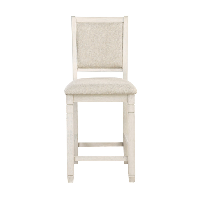 Asher Counter Height Chair in White/Beige - 5800WH-24 image