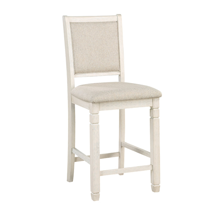 Asher Counter Height Chair in White/Beige - 5800WH-24