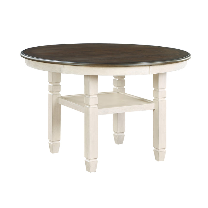 Asher Dining Table in White/Brown - 5800WH-48RD