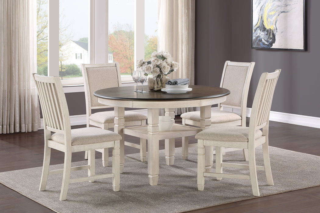 Asher Dining Table in White/Brown - 5800WH-48RD