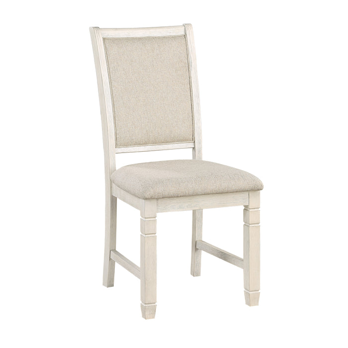 Asher Side Chair in White/Beige - 5800WHS