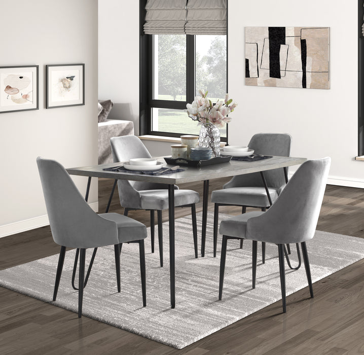 Keene Dining Table in Gray/Metal - 5817-60