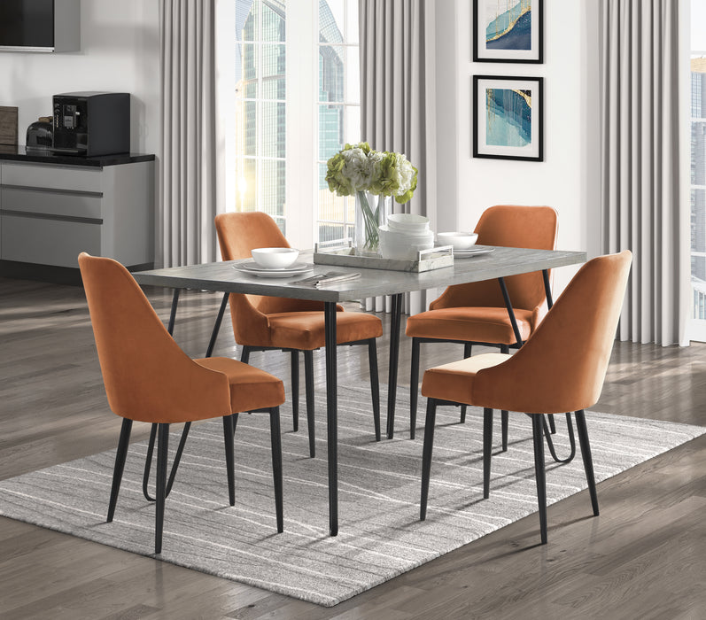 Keene Side Chair in Orange/Metal - 5817RNS