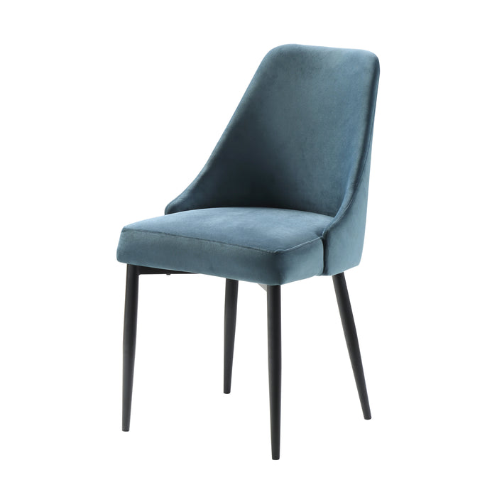 Keene Side Chair in Blue/Metal - 5817BUS