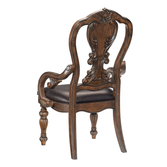 Bergen Arm Chair in Brown/Oak - 5829A