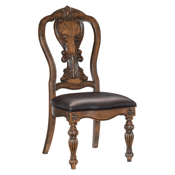 Bergen Side Chair in Brown/Oak - 5829S