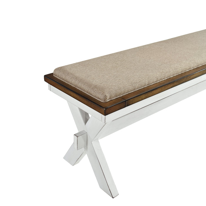 Brunson Bench in Oak/White/Brown - 5865-13