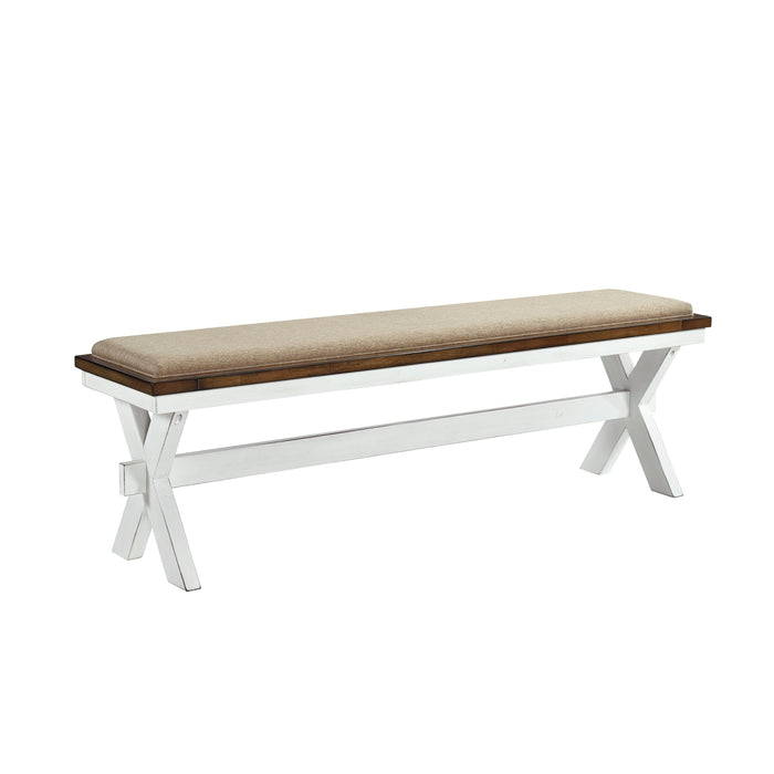 Brunson Bench in Oak/White/Brown - 5865-13