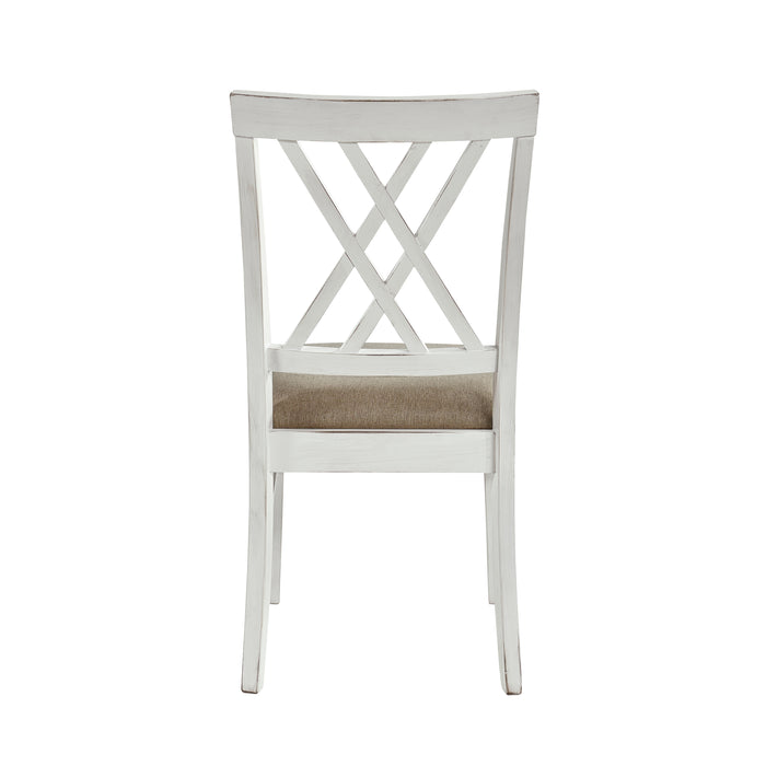 Brunson Side Chair in White/Brown - 5865S