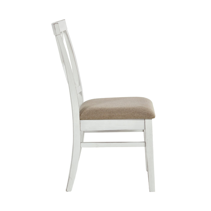 Brunson Side Chair in White/Brown - 5865S