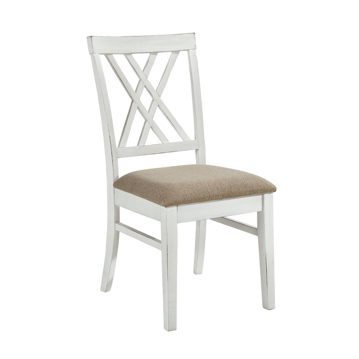 Brunson Side Chair in White/Brown - 5865S