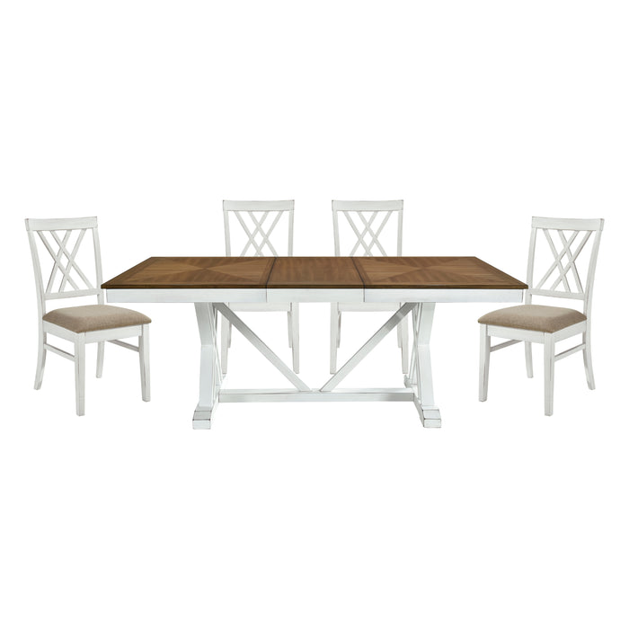 Brunson 5pc Set (TB+4S) in Oak/White - 5865-77*5 image