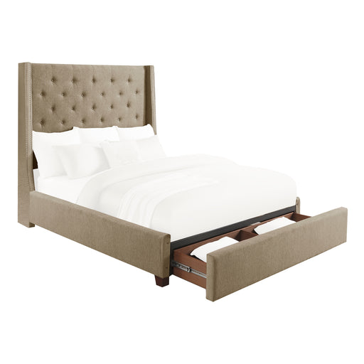 Fairborn Full Platform Bed with Storage Footboard in Brown - 5877FBR-1DW image