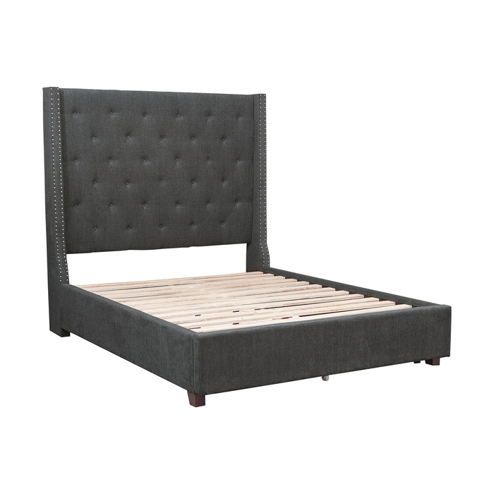 Fairborn Full Platform Bed with Storage Footboard in Gray - 5877FGY-1DW