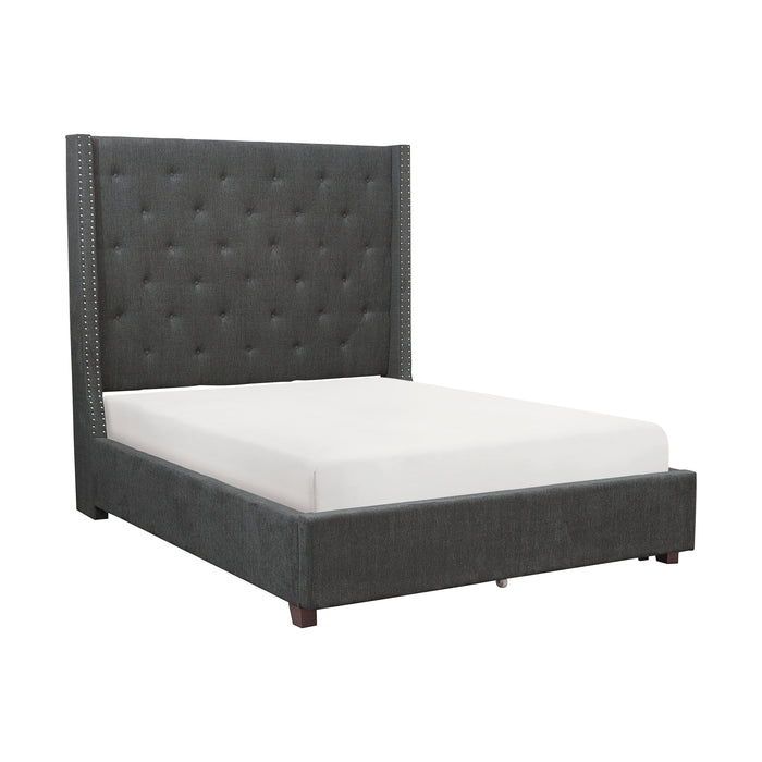 Fairborn Eastern King Platform Bed with Storage Footboard in Gray - 5877KGY-1EKDW