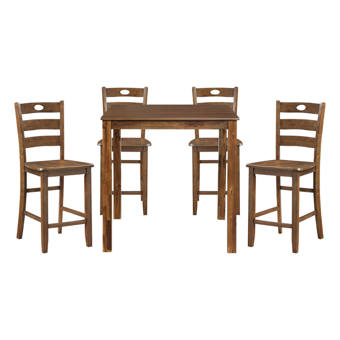 Stowe 5-Piece Pack Counter Height Set in Walnut - 5891-36 image