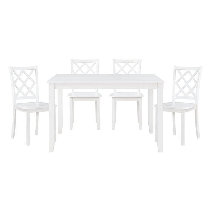 Astoria 5-Piece Pack Dinette Set in White - 5892WT image