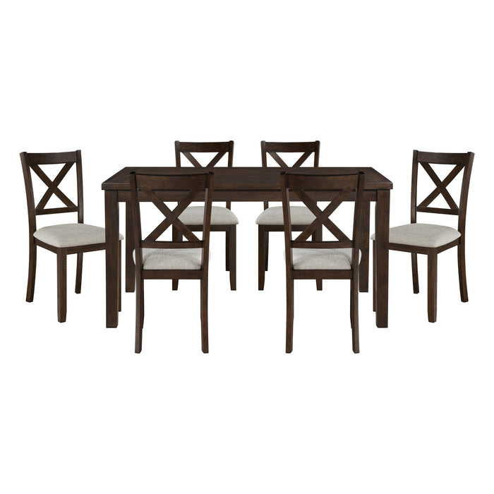 Challis 7-Piece Pack Dinette Set in Cherry/Beige - 5905 image