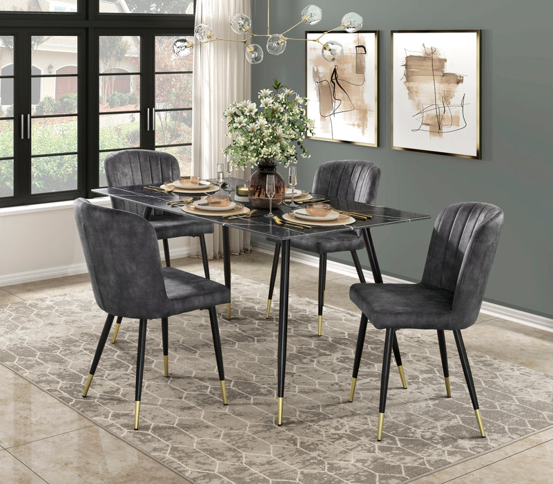 Clemente Dining Table in Black/Gold/Gray - 5921-59*