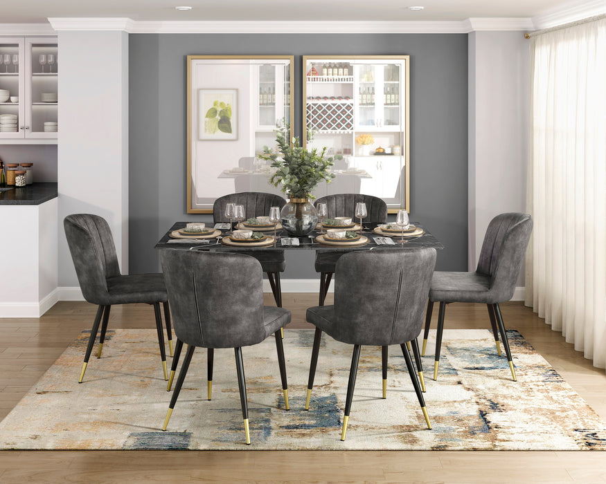 Clemente Dining Table in Black/Gold/Gray - 5921-59*