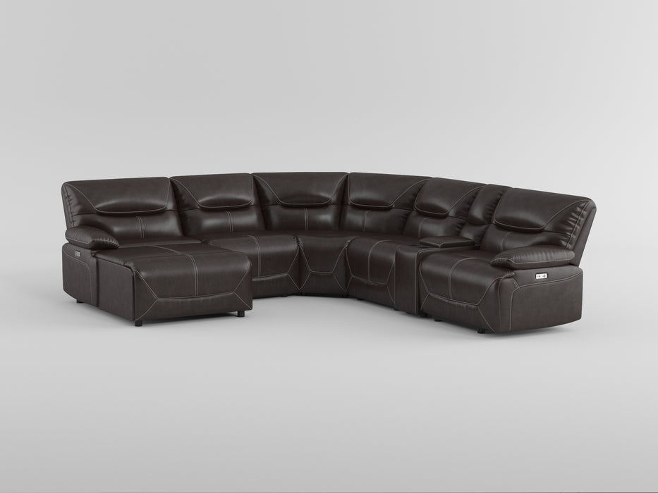 Dyersburg 6-Piece Power Reclining Sectional in Brown - 9579BRW*6LRRRPW