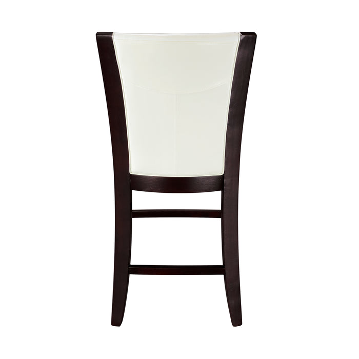 Daisy Counter Height Chair, White Bi-Cast Vinyl in White/Espresso - 710-24W