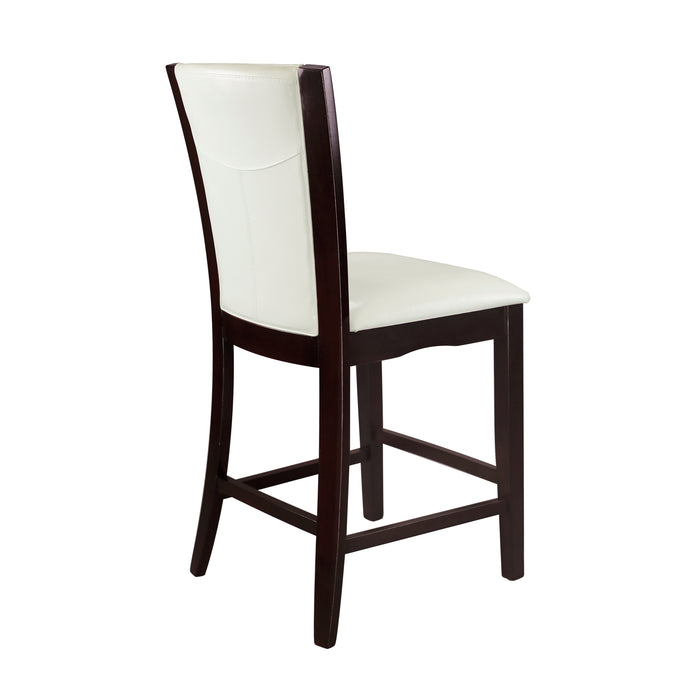 Daisy Counter Height Chair, White Bi-Cast Vinyl in White/Espresso - 710-24W