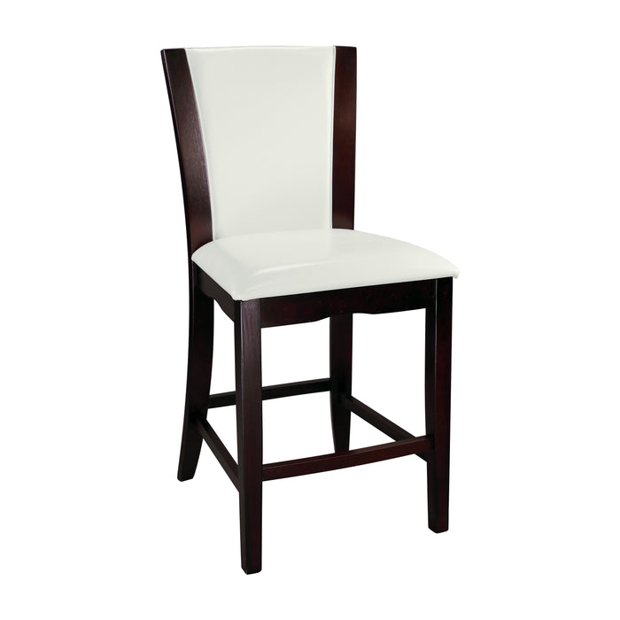 Daisy Counter Height Chair, White Bi-Cast Vinyl in White/Espresso - 710-24W