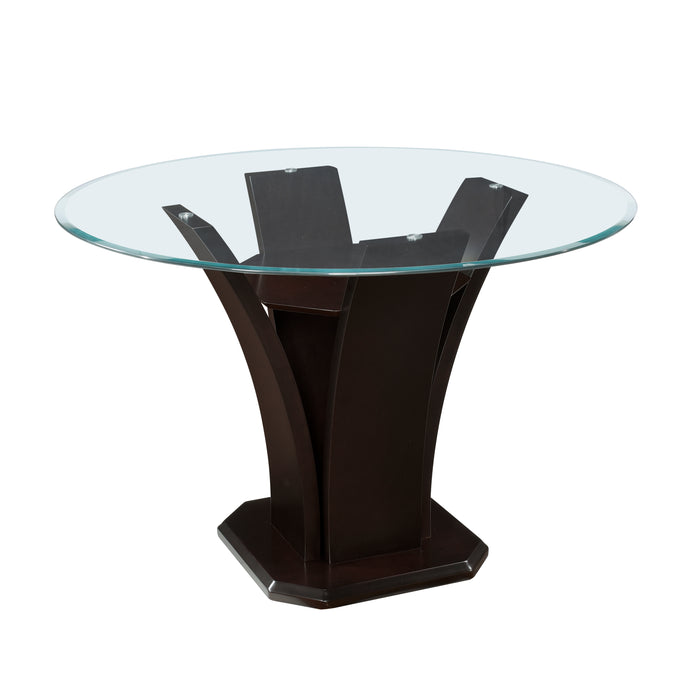 Daisy Round Counter Height Table, Glass Top in Espresso/Transparent - 710-36RD*