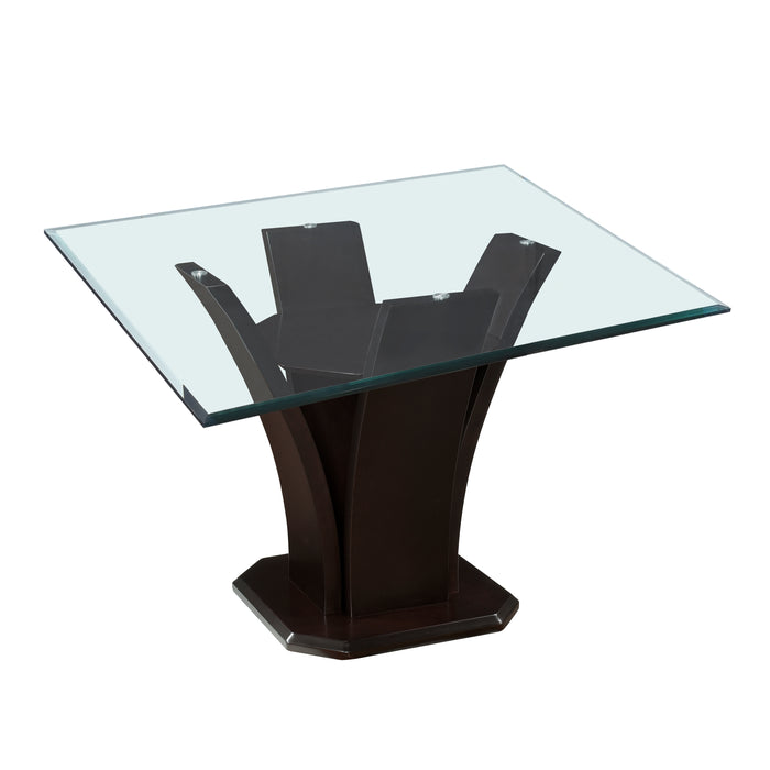 Daisy Dining Table in Espresso/Transparent - 710-54SQ*